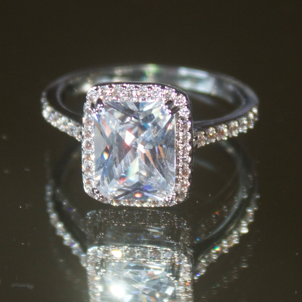 14kt Gold Dipped Stunning Topaz Engagement Ring - image 1